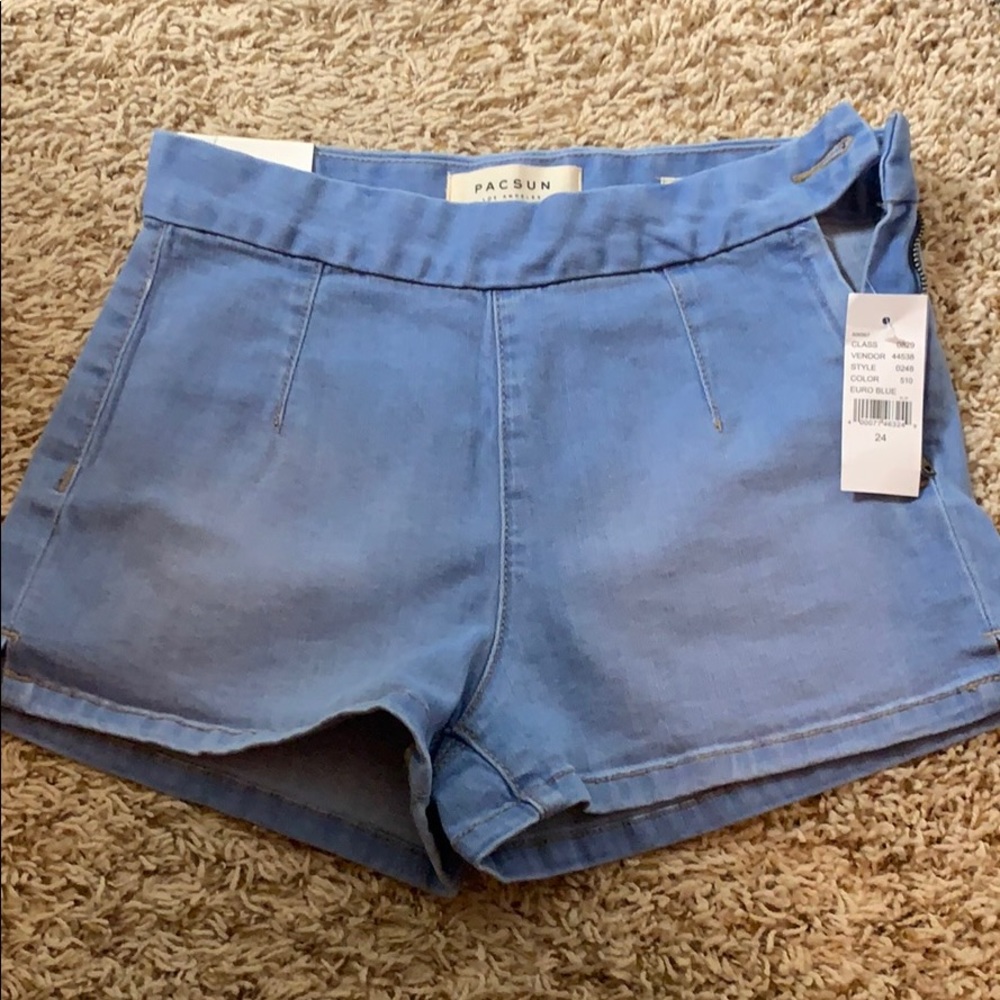 High waisted jean shorts